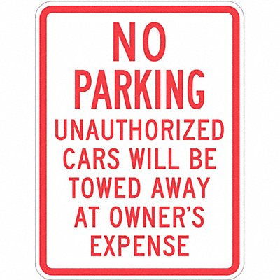 Tow Zone No Parking Sign 24 x 18 