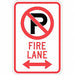 Fire Lane Parking Sign 18 x 12 