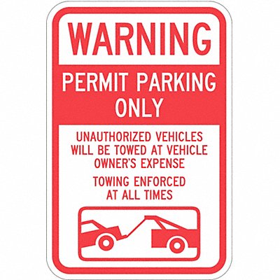 Permit Parking Sign 18 x 12 