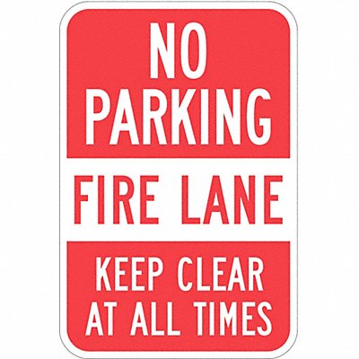 Fire Lane No Parking Sign 18 x 12 