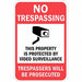 Property Sign 18 in x 12 in Aluminum