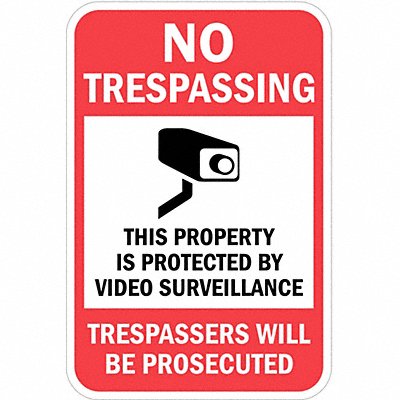 Rflctv No Trespassing Sign 18x12in Alum