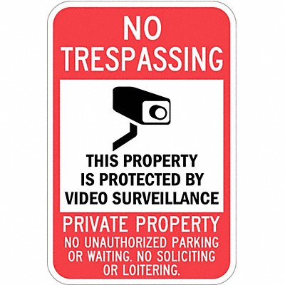 Rflctv No Trespassing NoticeSign 18x12in