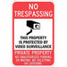 Rflctv No Trespassing NoticeSign 18x12in