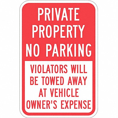 Private Property No Parking Sign 18 x12 