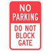 Gate No Parking Sign 18 x 12 