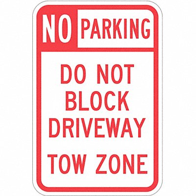 Driveway No Parking Sign 18 x 12 