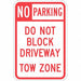 Driveway No Parking Sign 18 x 12 