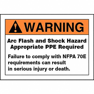 Arc Flash Label 7 inx10 in Vinyl