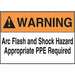 Arc Flash Labels Roll 3.5inx5in PK100