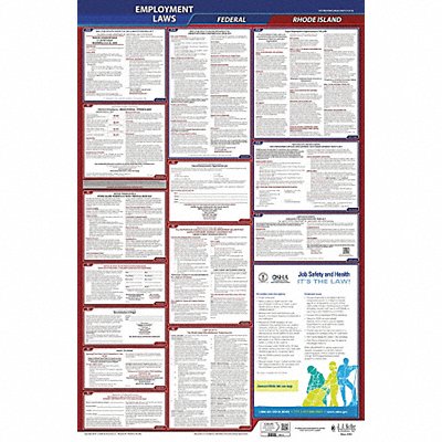 LaborLaw Poster Fed/STA RI ENG 26inH 3yr