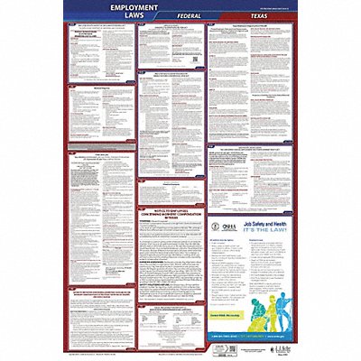 LaborLaw Poster STA TX ENG 40Wx26inH 1yr