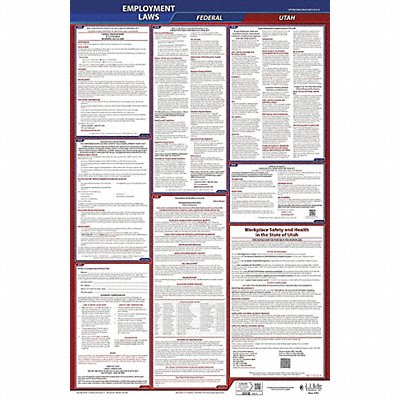 LaborLaw Poster Fed/STA UT ENG 26inH 1yr