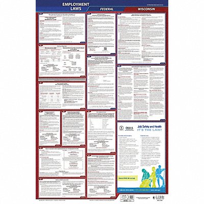LaborLaw Poster Fed/STA WI ENG 26inH 1yr