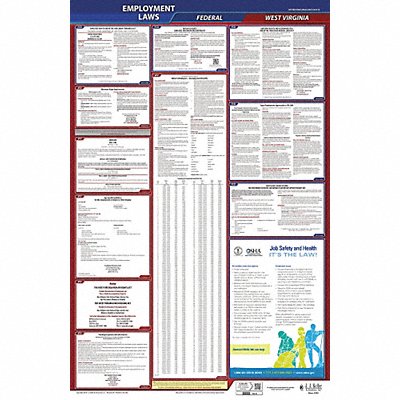 LaborLaw Poster Fed/STA WV ENG 40Wx26inH