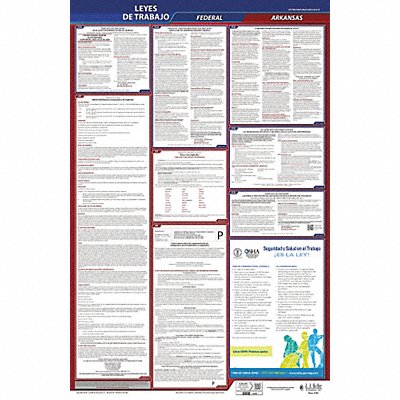 Labor Law Poster Fed/STA AR SP 40Wx26inH