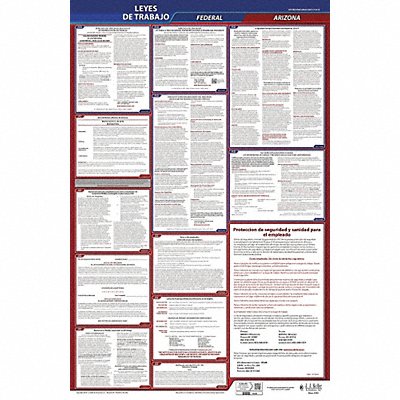 Labor Law Poster Fed/STA AZ SP 40Wx26inH