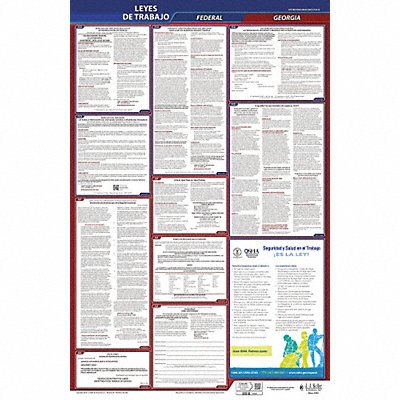 Labor Law Poster Fed/STA GA SP 40Wx26inH