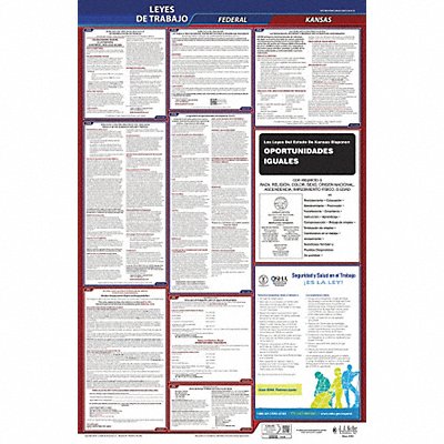 Labor Law Poster Fed/STA KS SP 26inH 1yr