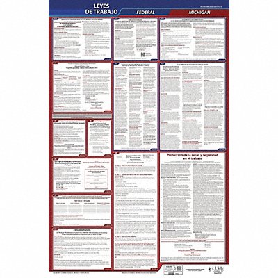 Labor Law Poster Fed/STA MI SP 40Wx26inH