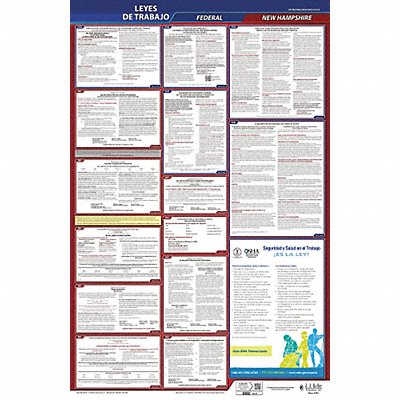 Labor Law Poster Fed/STA NH SP 40Wx26inH