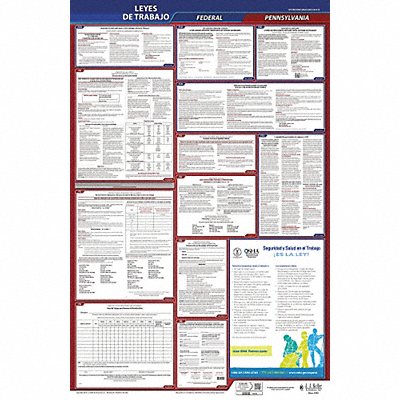 Labor Law Poster Fed/STA PA SP 40Wx26inH