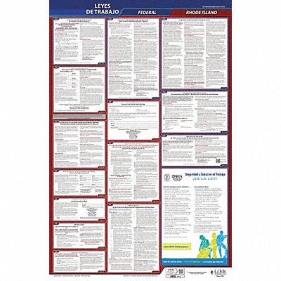 Labor Law Poster Fed/STA RI SP 40Wx26inH