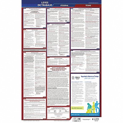 Labor Law Poster Fed/STA TX SP 26inH 3yr