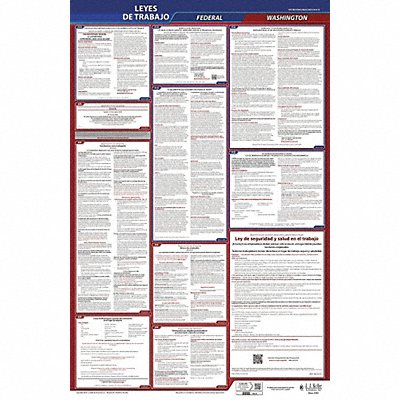 Labor Law Poster Fed/STA WA SP 26inH 1yr
