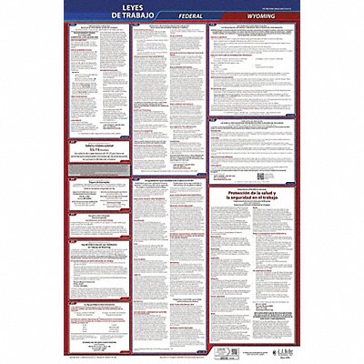 Labor Law Poster Fed/STA WY SP 40Wx26inH