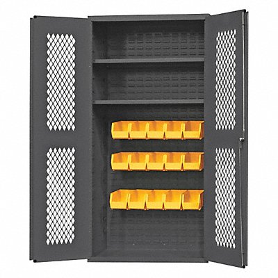 K4950 Bin Cabinet 72 x36 x24 Gray 15YlwBns