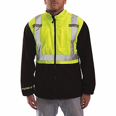 Hi-Vis Fleece Jacket Lime/Blk 2XL