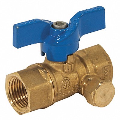 Gas Ball Valve w/Side Tap 1/2in