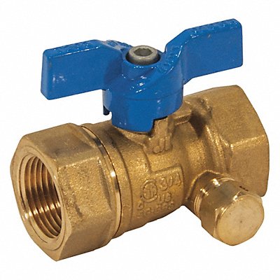 Gas Ball Valve w/Side Tap 3/4in