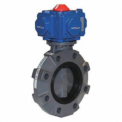 Butterfly Valve 3in PVC FPM Pneu Spr Rtn