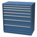 K3760 Mod Drwr Cab 41-3/4 H 7 Drwr Bright Blue