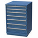 K3757 Mod Drwr Cab 41-3/4 H 7 Drwr Bright Blue