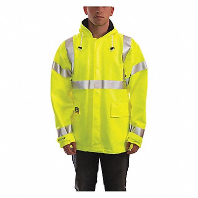 J2256 Arc Flash Rain Jacket Cat 2 Ylw/Grn L