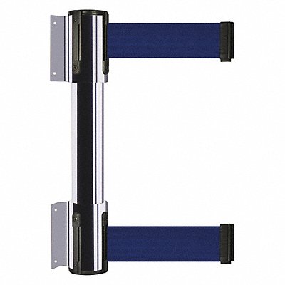 Belt Barrier Blue Polished Chrome