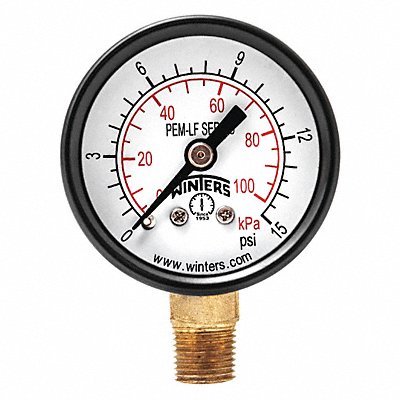 J1377 Gauge Pressure 1-1/2in. 0 to 15 psi