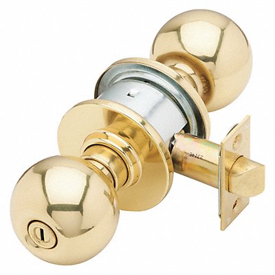 Orbit Knob Privacy Lock Bright Brass