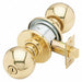 Orbit Knob Privacy Lock Bright Brass