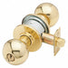 Orb Knob Entrance Lock Bright Brass C123