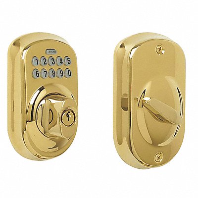 Deadbolt Lock Polished Brass 10 Button