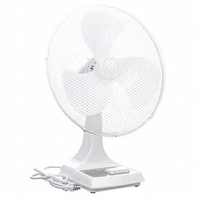 Desk Fan 16 White 3-Speed 120V 0.5A