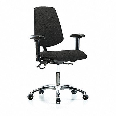 Fab ESD Chr Desk Md Bk AA Cstrs Blk