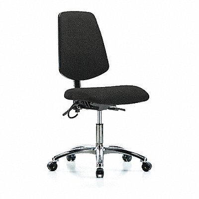 Fabric ESD Chr Desk Md Bk Cstrs Blk