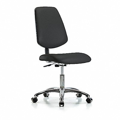 CR Vinyl Chr Desk Med Back Cast Blk