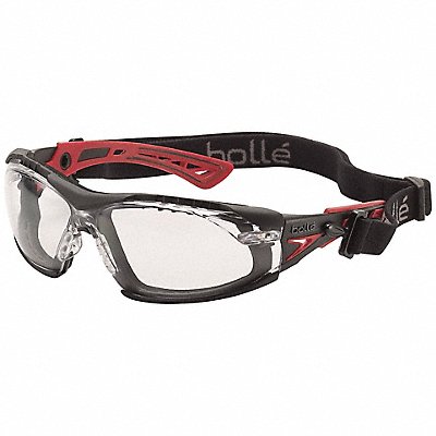 Rush Plus Safety Glasses w/Strap Red/Blk