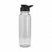 Water Bottle 24oz Clear Black Lid PK50